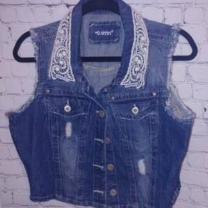 Short & Sexy Sleeveless Denim Vest
